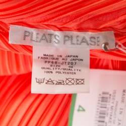 Pleats Please By Issey Miyake Neon Orange Plisse Sleeveless Tank Top M
