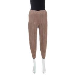 Pleats Please By Issey Miyake Brown Pleated Pants S 