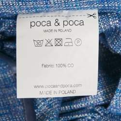 Poca & Poca Blue Canvas Ruffled Bead Detail Maxi Dress M