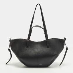 Pre Owned Polene Cyme Mini Black Leather Tote