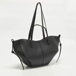 Pre Owned Polene Cyme Mini Black Leather Tote