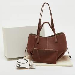 مملوكة مسبقًا Polene Brown Leather Cyme Mini Tote