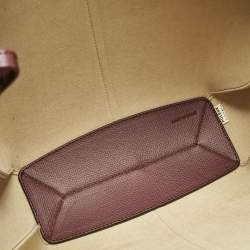 Pre Owned Polene Burgundy Leather Cyme Tote