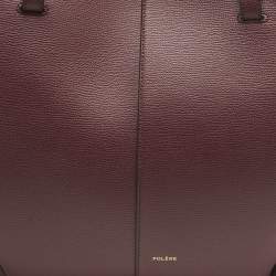 Pre Owned Polene Burgundy Leather Cyme Tote