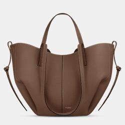 Pre Owned Polene Cyme Mini Grained Root Edition Calfskin Leather Shoulder Bag
