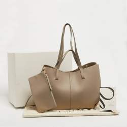 مملوكة مسبقًا Polène Cyme Beige Leather Tote
