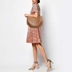 Pre Owned حقيبة يد بولين سايم جلد بني كونياك