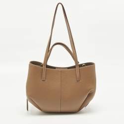 Pre Owned حقيبة يد بولين سايم جلد بني كونياك