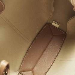 Pre Owned حقيبة يد بولين سايم جلد بني كونياك