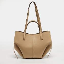 مملوكة مسبقًا Polène Cyme Mini Beige Leather Tote