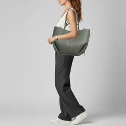 مملوكة مسبقًا Polène Cyme Green Leather Tote