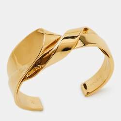 Pre Owned Polène  Gold Tone Cuff Bracelet M