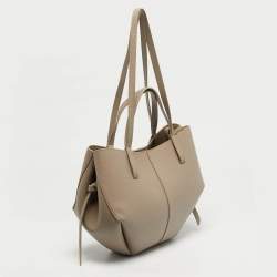 Pre Owned Polene Beige Leather Mini Cyme Tote