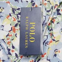 مملوكة مسبقًا Polo Ralph Lauren Blue Floral Printed Silk Maxi Dress S