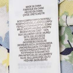 مملوكة مسبقًا Polo Ralph Lauren Blue Floral Printed Silk Maxi Dress S