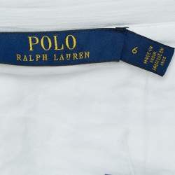 مملوكة مسبقًا Polo Ralph Lauren White Lace Trim Cotton Midi Skirt M