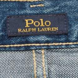 Pre Owned Polo Ralph Lauren Blue Denim The Callen High-Rise Slim Jeans M Waist 29"