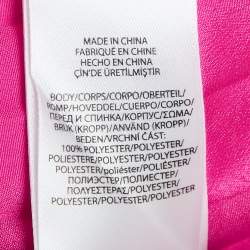 Pre Owned Polo Ralph Lauren Pink Crepe Plisse Midi Skirt S