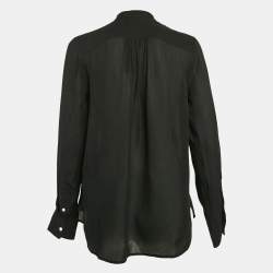 Pre Owned Polo Ralph Lauren Black Chiffon Long Sleeve Blouse S