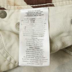 Pre Owned Polo Ralph Lauren Beige Animal Print Denim Ankle Length Jeans M Waist 28"