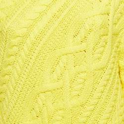 Polo Ralph Lauren Yellow Cotton Cable Knit Sweater L