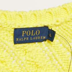 Polo Ralph Lauren Yellow Cotton Cable Knit Sweater L