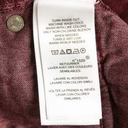 Pre Owned Polo Ralph Lauren Burgundy Denim Tompkins High Rise Jeans S Waist 26"