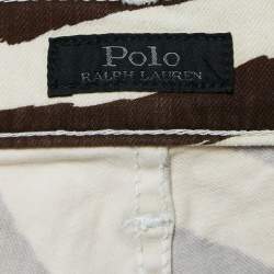 Pre Owned Polo Ralph Lauren Brown Animal Print Denim High Rise Tompkins Jeans M Waist 28"