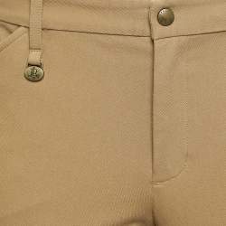 Pre Owned Polo Ralph Lauren Brown Cotton Suede Trim Breeches Pants M