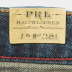 Pre Owned Polo Ralph Lauren Blue Distressed Denim Slim Jeans M Waist 30"