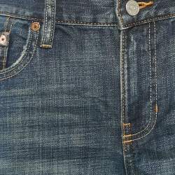 Pre Owned Polo Ralph Lauren Blue Distressed Denim Slim Jeans M Waist 30"