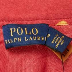 مملوكة مسبقًا تنورة ماكسي بولو رالف لورين قطن بطباعة تاي داي أحمر مقاس متوسط - ميديم