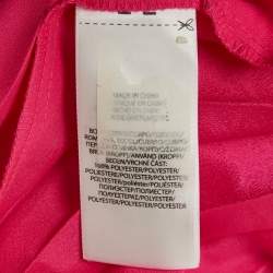 مملوكة مسبقًا Polo Ralph Lauren Pink Plisse Crepe Midi Skirt S