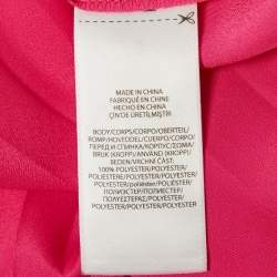 Pre Owned Polo Ralph Lauren Pink Plisse Crepe Midi Skirt S