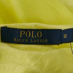 Polo Ralph Lauren Yellow Cotton Wynonna Midi Dress L
