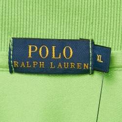 Polo Ralph Lauren Line Green Logo Embroidered Pique Polo T-Shirt XL
