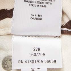 Pre Owned Polo Ralph Lauren Brown Zebra Print Denim Tompkins Skinny Jeans M Waist 27"