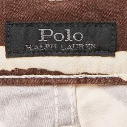 Pre Owned Polo Ralph Lauren Brown Zebra Print Denim Tompkins Skinny Jeans M Waist 27"