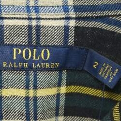 Polo Ralph Lauren Green Checks Cotton Midi Shirt Dress S