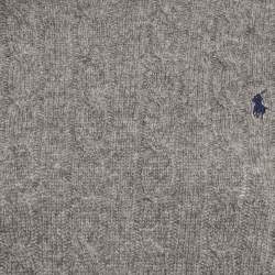 مملوكة مسبقًا Polo Ralph Lauren Grey Cable Knit Wool Classic Sweater L