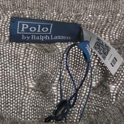 مملوكة مسبقًا Polo Ralph Lauren Grey Cable Knit Wool Classic Sweater L