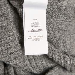 مملوكة مسبقًا Polo Ralph Lauren Grey Cable Knit Wool Classic Sweater L
