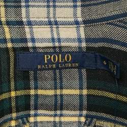 Pre Owned Polo Ralph Lauren Green Checks Cotton Midi Shirt Dress M