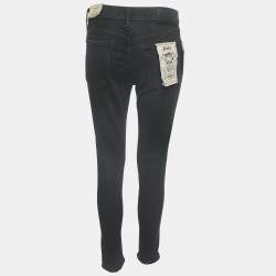 Pre Owned Polo Ralph Lauren Black Denim High Rise Skin Fit Jeans M Waist 28"