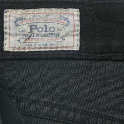 Pre Owned Polo Ralph Lauren Black Denim High Rise Skin Fit Jeans M Waist 28"