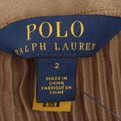 Pre Owned تنورة ميدي بولو رالف لورين جورجيت كاكي مقاس صغير - سمول