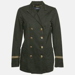 Polo Ralph Lauren Black Denim Peak Lapel Captain Jacket L