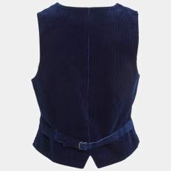 Pre Owned Polo Ralph Lauren Navy Blue Corduroy Sleeveless Vest S