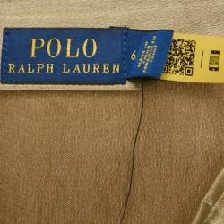 مملوكة مسبقًا Polo Ralph Lauren Brown Satin Ruched Midi Skirt M