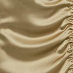 Pre Owned Polo Ralph Lauren Brown Satin Ruche Midi Skirt S